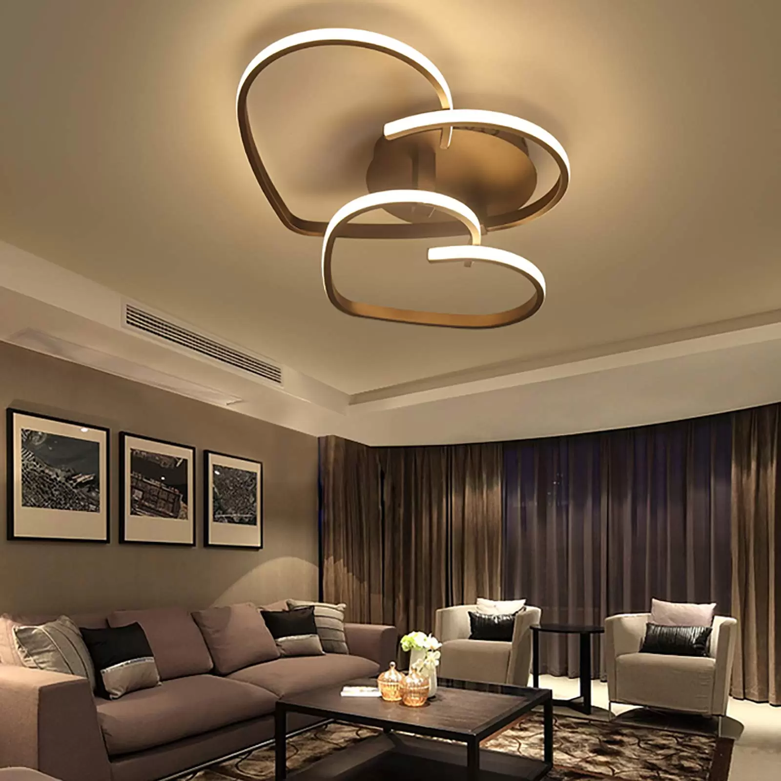 LED Modern Ceiling Light Continuously Dimmable Heart Shape Design with Remote Control Bedroom Lamp Stepless Adjusted LED Modern Ceiling Light Continuously Dimmable Heart Shape Design with Remote Control Bedroom Lamp Stepless Adjusted