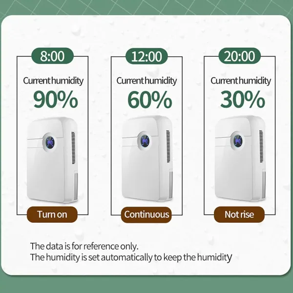 2500ml Mini Electric Dehumidifier with Timer, No Noise for Living Room, Bathroom, Bedroom, 42W