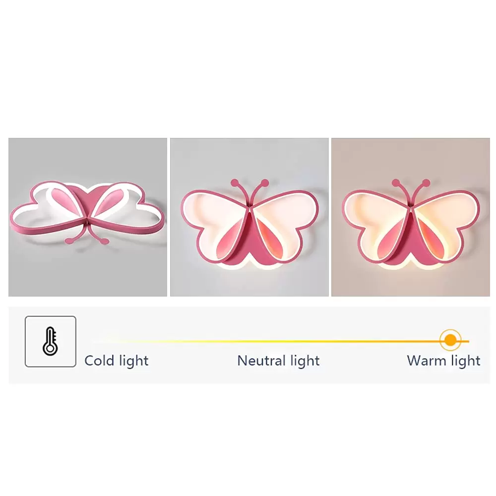 Ceiling Lights - 90W Pink Butterfly Design Ceiling Lamp for Bedroom, Children's Room, Restaurant (Dimmable) Ceiling Lights - 90W Pink Butterfly Design Ceiling Lamp for Bedroom, Children's Room, Restaurant (Dimmable)