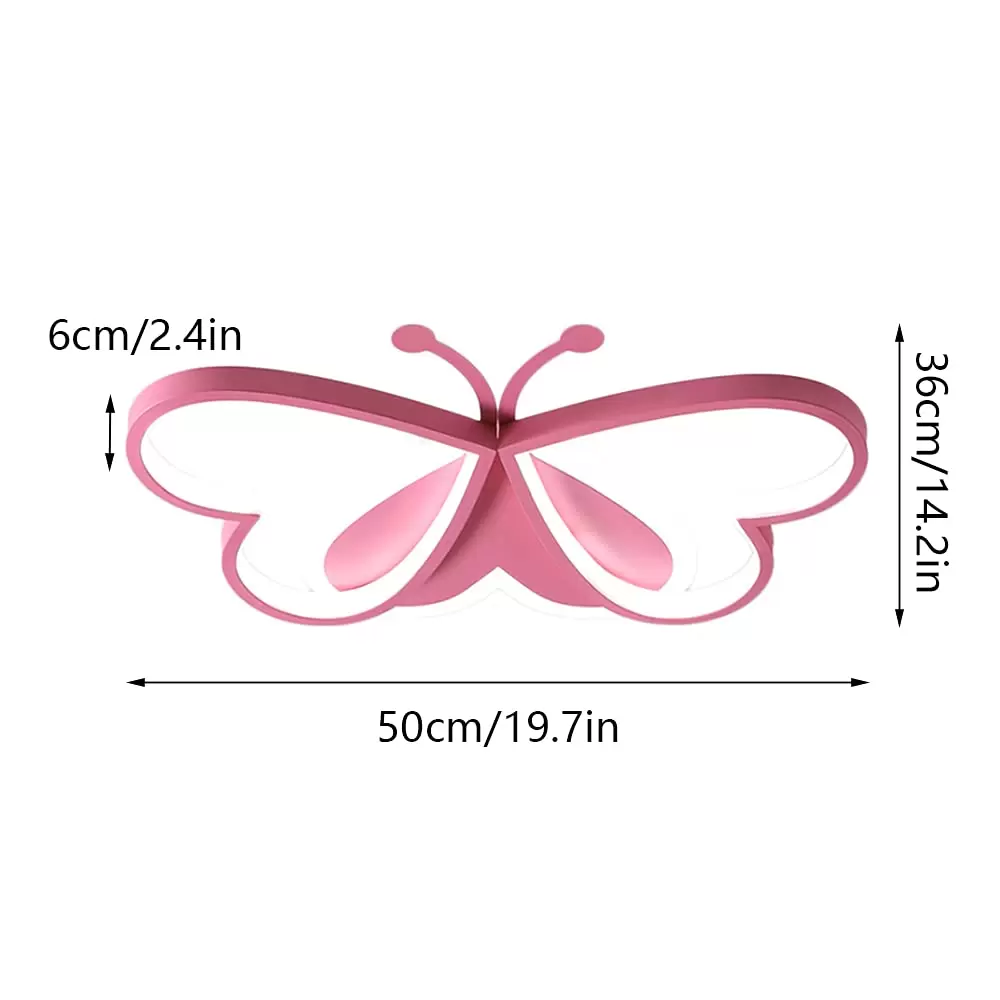 Ceiling Lights - 90W Pink Butterfly Design Ceiling Lamp for Bedroom, Children's Room, Restaurant (Dimmable) Ceiling Lights - 90W Pink Butterfly Design Ceiling Lamp for Bedroom, Children's Room, Restaurant (Dimmable)