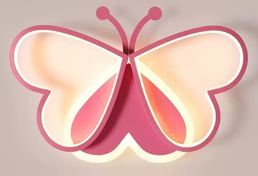 Ceiling Lights - 90W Pink Butterfly Design Ceiling Lamp for Bedroom, Children's Room, Restaurant (Dimmable)