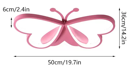 Ceiling Lights - 90W Pink Butterfly Design Ceiling Lamp for Bedroom, Children's Room, Restaurant (Dimmable)