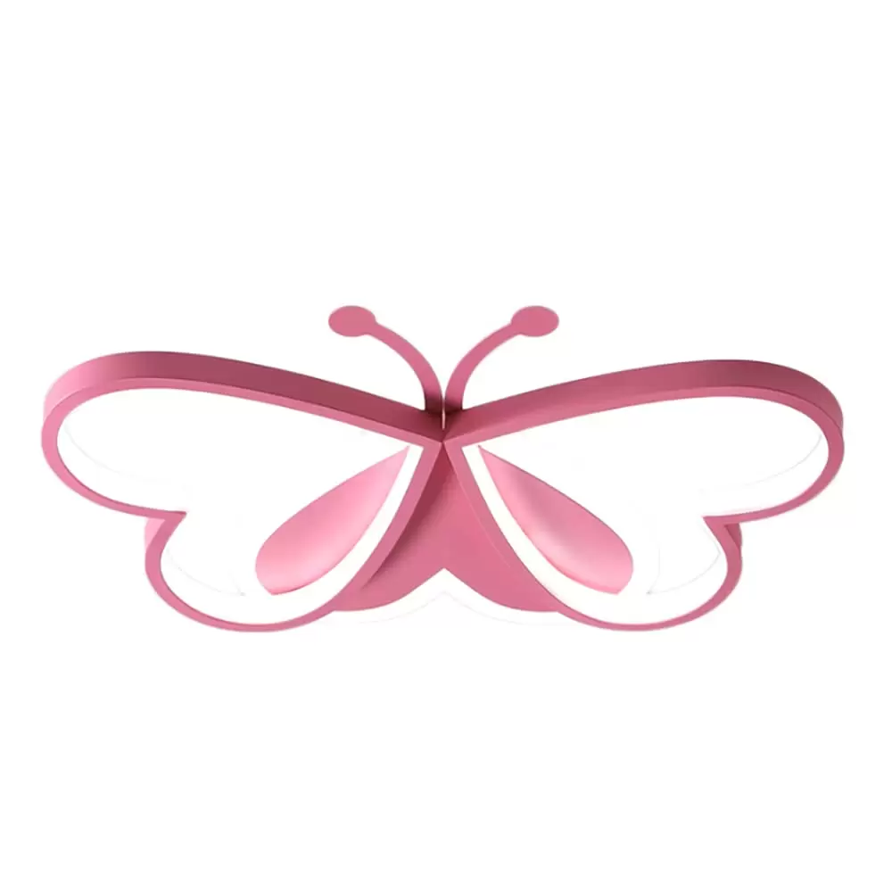 Ceiling Lights - 90W Pink Butterfly Design Ceiling Lamp for Bedroom, Children's Room, Restaurant (Dimmable)