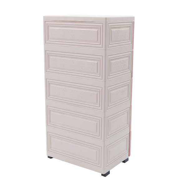 Plastic Bedside Chest With 6 Drawers With 4 Home Wheels Used In The Bedroom Living Room Study Dressing Room 39.7 X 33.8 X 13.8 X 40cm Pink