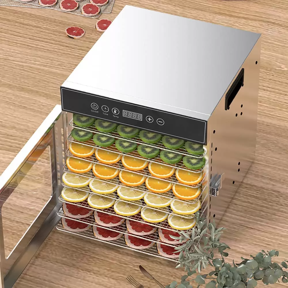 Food Dehydration Machine 8 Trays Stainless Steel 400W, 30-90°C Temperature Controller 24 Hours Timer for Refreshing Pastries Food Dehydration Machine 8 Trays Stainless Steel 400W, 30-90°C Temperature Controller 24 Hours Timer for Refreshing Pastries