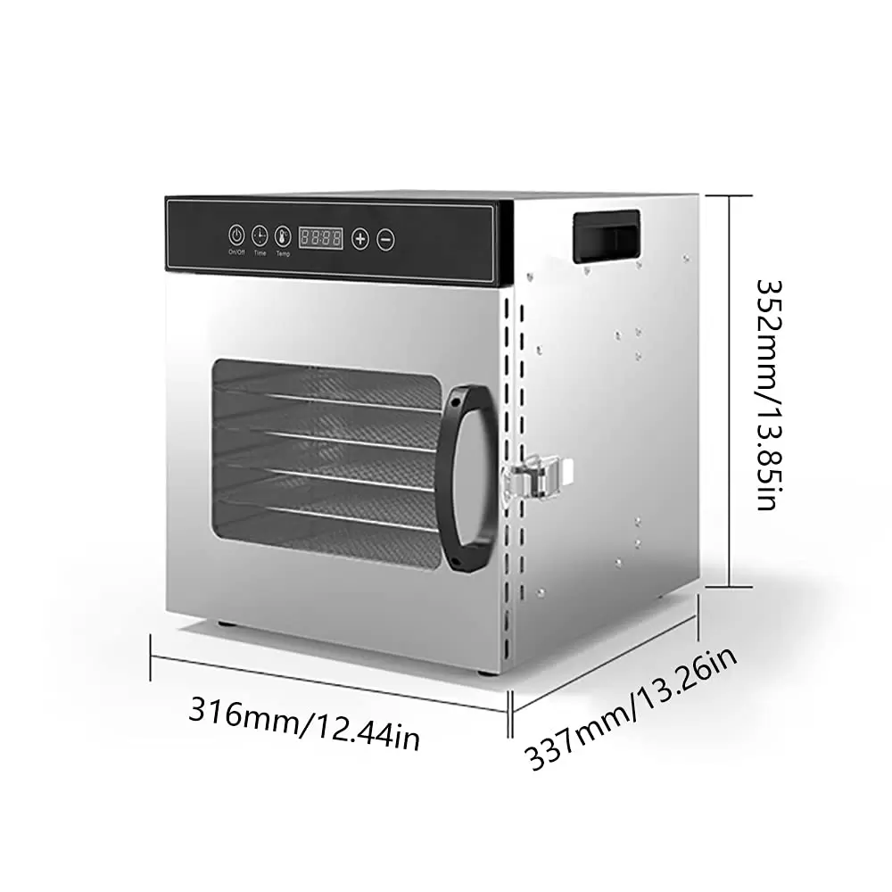 Food Dehydration Machine 8 Trays Stainless Steel 400W, 30-90°C Temperature Controller 24 Hours Timer for Refreshing Pastries Food Dehydration Machine 8 Trays Stainless Steel 400W, 30-90°C Temperature Controller 24 Hours Timer for Refreshing Pastries