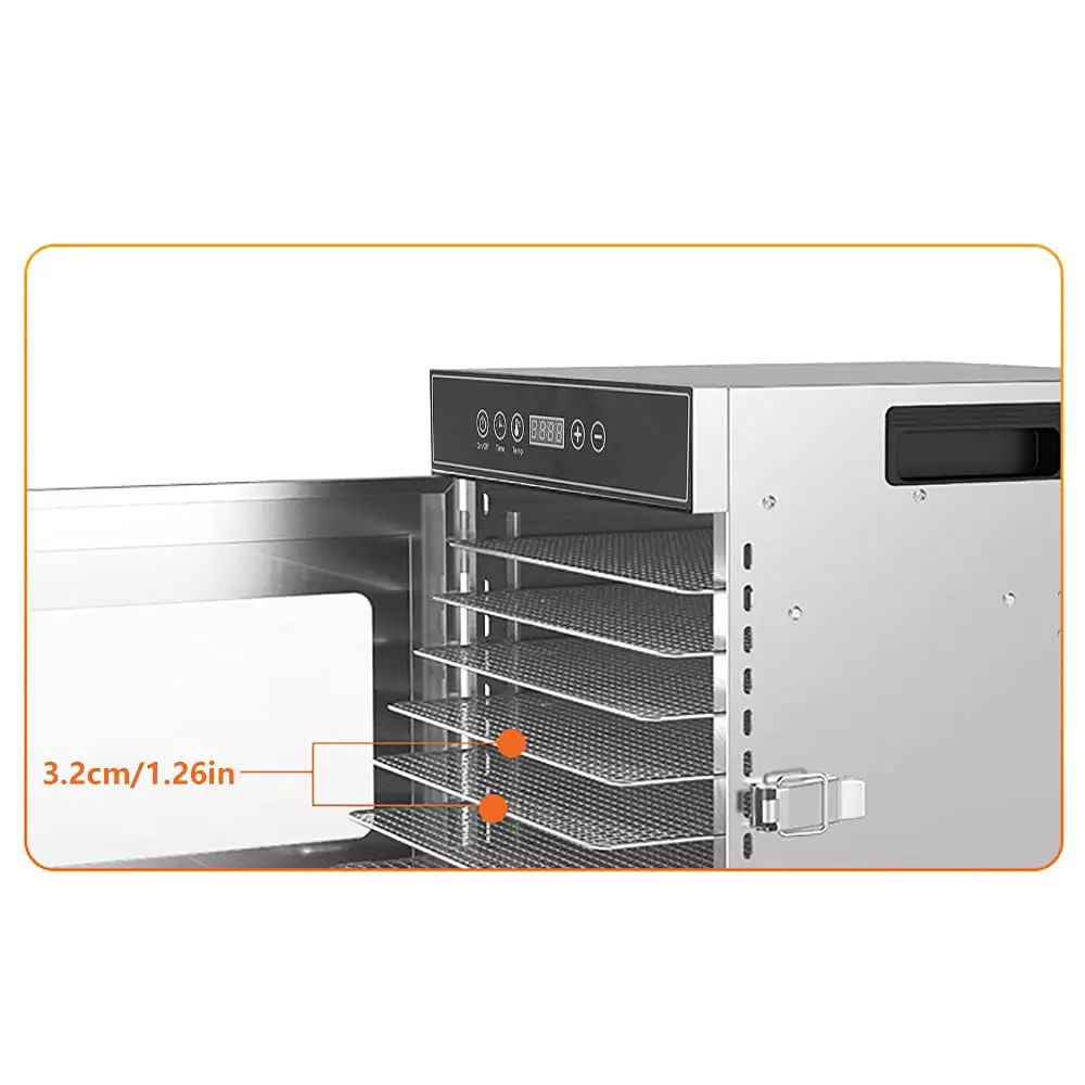 Food Dehydration Machine 8 Trays Stainless Steel 400W, 30-90°C Temperature Controller 24 Hours Timer for Refreshing Pastries Food Dehydration Machine 8 Trays Stainless Steel 400W, 30-90°C Temperature Controller 24 Hours Timer for Refreshing Pastries