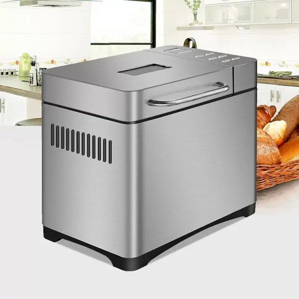 Stainless Steel Programmable Bread Maker Automatic Bread Maker Digital Touch Screen Fruit Dispenser with 1 Hour Automatic Heat Preservation Stainless Steel Programmable Bread Maker Automatic Bread Maker Digital Touch Screen Fruit Dispenser with 1 Hour Automatic Heat Preservation