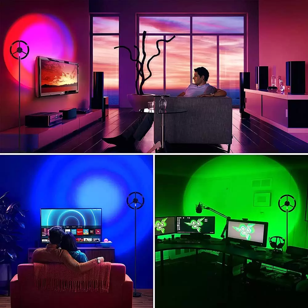 2 Color Dimmable LED Floor Lamp 14W RGB 7 LED Modern Reading Lamp with Remote Control for Living Room Bedroom Office Hotel 2 Color Dimmable LED Floor Lamp 14W RGB 7 LED Modern Reading Lamp with Remote Control for Living Room Bedroom Office Hotel