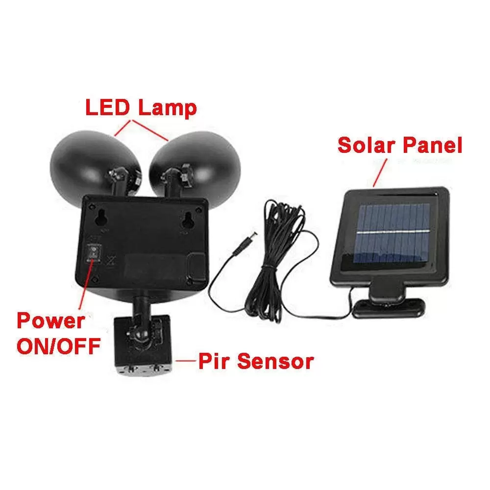 LED Solar Wall Light with 5m Cable, Adjustable Angle, Waterproof, Solar Garden Light with Motion Sensor, Security Wall Lamp