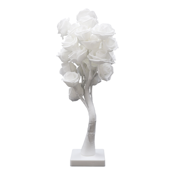 Flower Table Lamp, LED Night Light, Rose Lamp, for Bedroom, Dining Room Lighting, 10*10*45cm, White