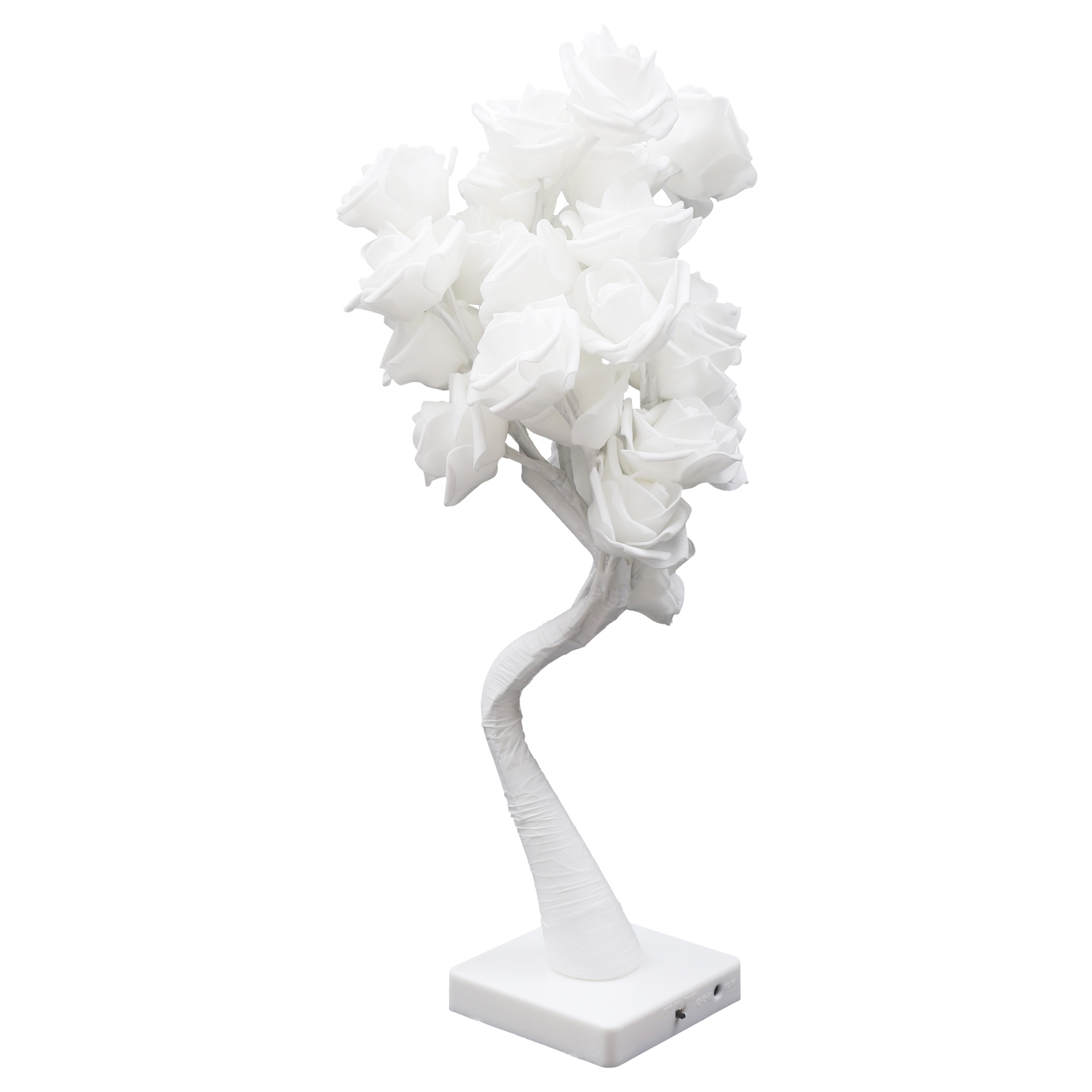 Flower Table Lamp, LED Night Light, Rose Lamp, for Bedroom, Dining Room Lighting, 10*10*45cm, White