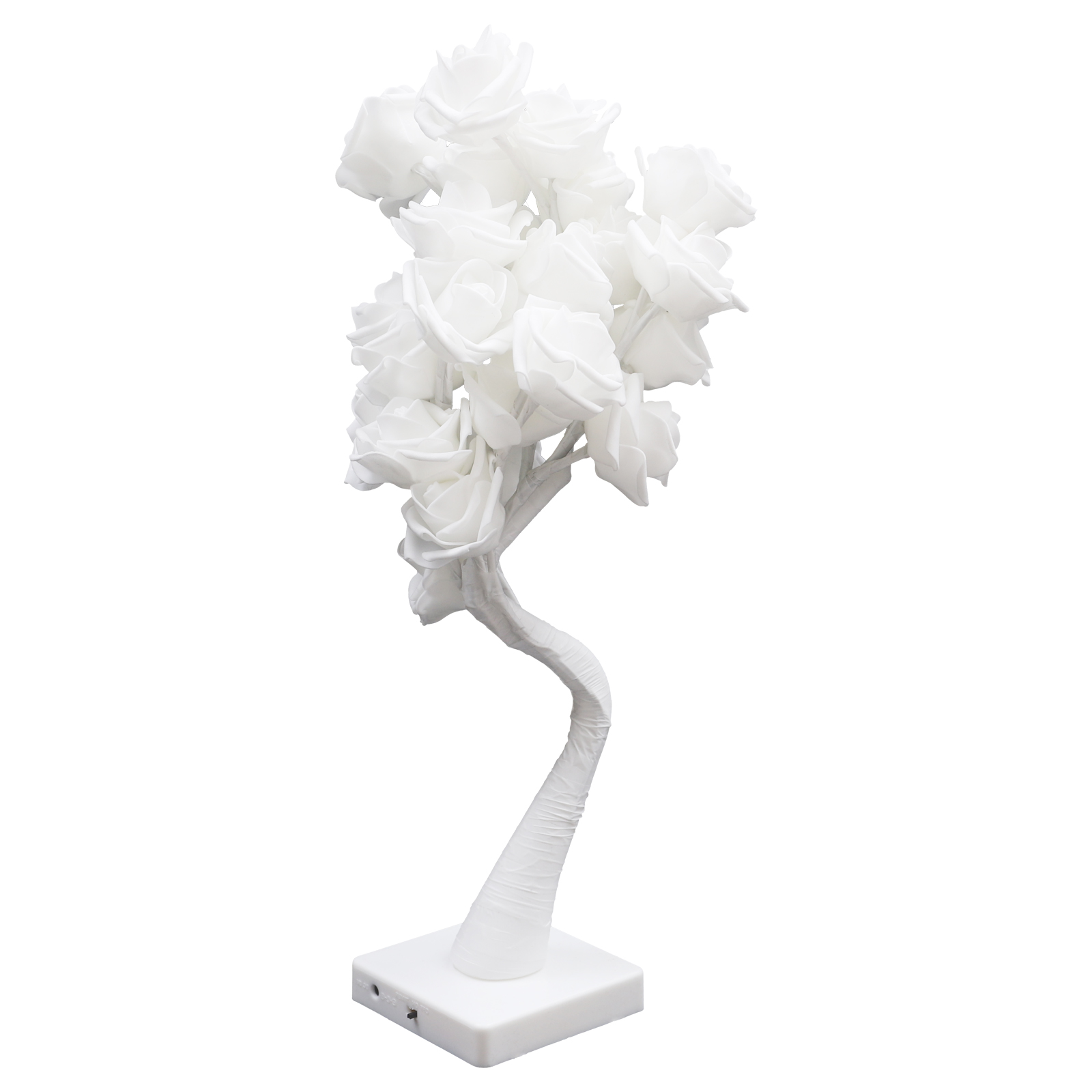 Flower Table Lamp, LED Night Light, Rose Lamp, for Bedroom, Dining Room Lighting, 10*10*45cm, White