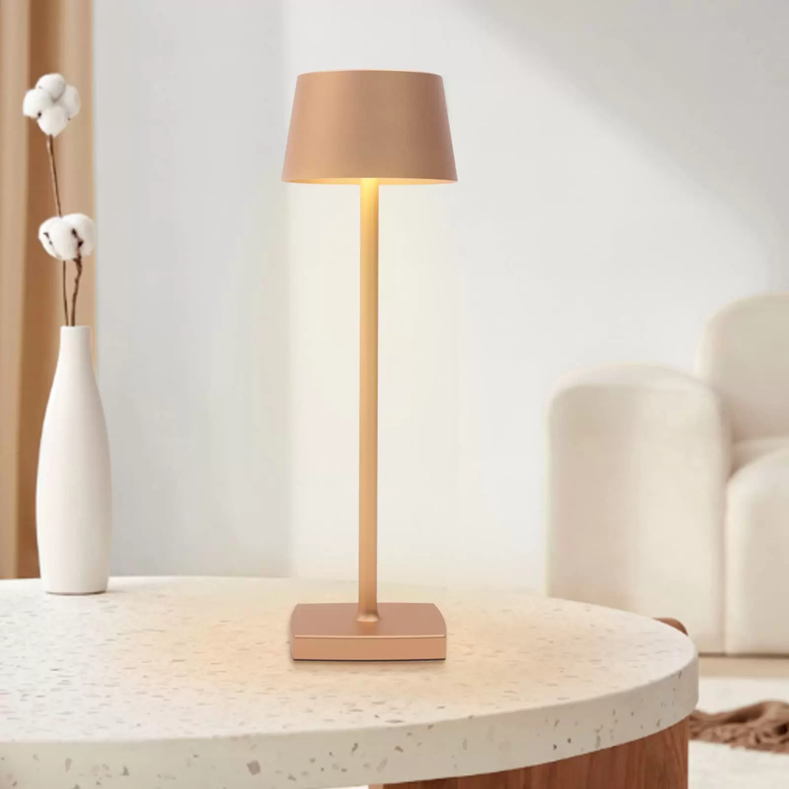 3.5W Rechargeable LED Table Lamp, Wireless Bedside Lamp, Suitable for Garden/Table/Nightstand