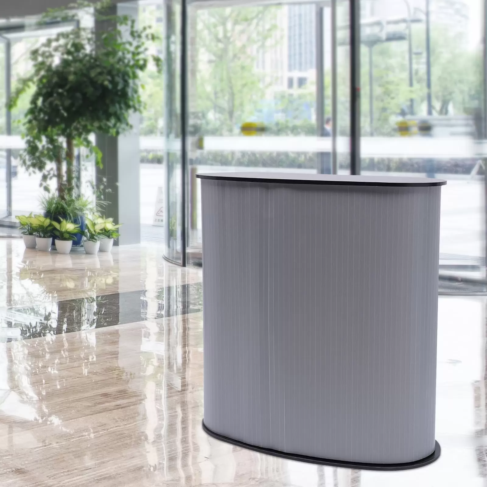 Foldable Reception Counter 40 X 90 X 90 cm For Special Events Promotional Literature Product Demonstrations Beautiful Trade Show Counter Black Foldable Reception Counter 40 X 90 X 90 cm For Special Events Promotional Literature Product Demonstrations Beautiful Trade Show Counter Black