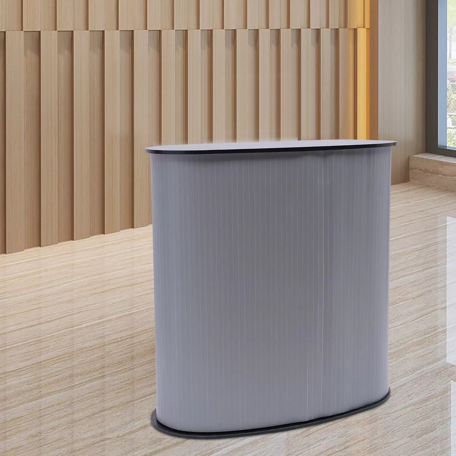 Foldable Reception Counter 40 X 90 X 90 cm For Special Events Promotional Literature Product Demonstrations Beautiful Trade Show Counter Black Foldable Reception Counter 40 X 90 X 90 cm For Special Events Promotional Literature Product Demonstrations Beautiful Trade Show Counter Black