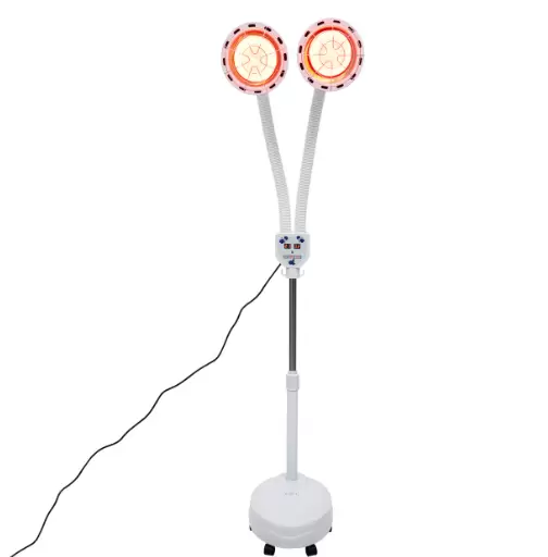 Heating Lamp Infrared Lamp 275 W Infrared Double-Head Adjustable Electric Infrared Lamp Anti-scald With 6 Universal Wheels and Heat Dissipation Holes