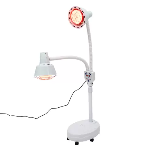 Heating Lamp Infrared Lamp 275 W Infrared Double-Head Adjustable Electric Infrared Lamp Anti-scald With 6 Universal Wheels and Heat Dissipation Holes