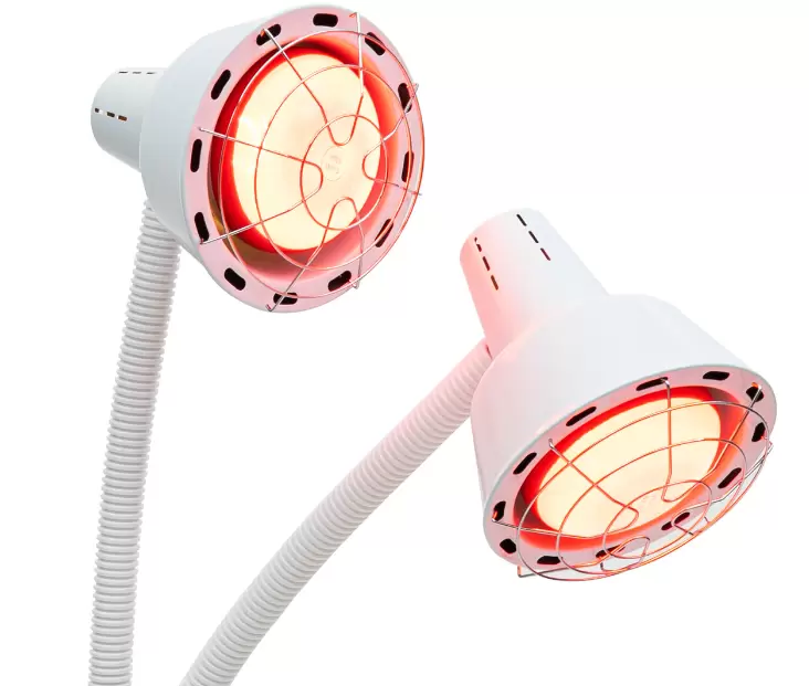 Heating Lamp Infrared Lamp 275 W Infrared Double-Head Adjustable Electric Infrared Lamp Anti-scald With 6 Universal Wheels and Heat Dissipation Holes