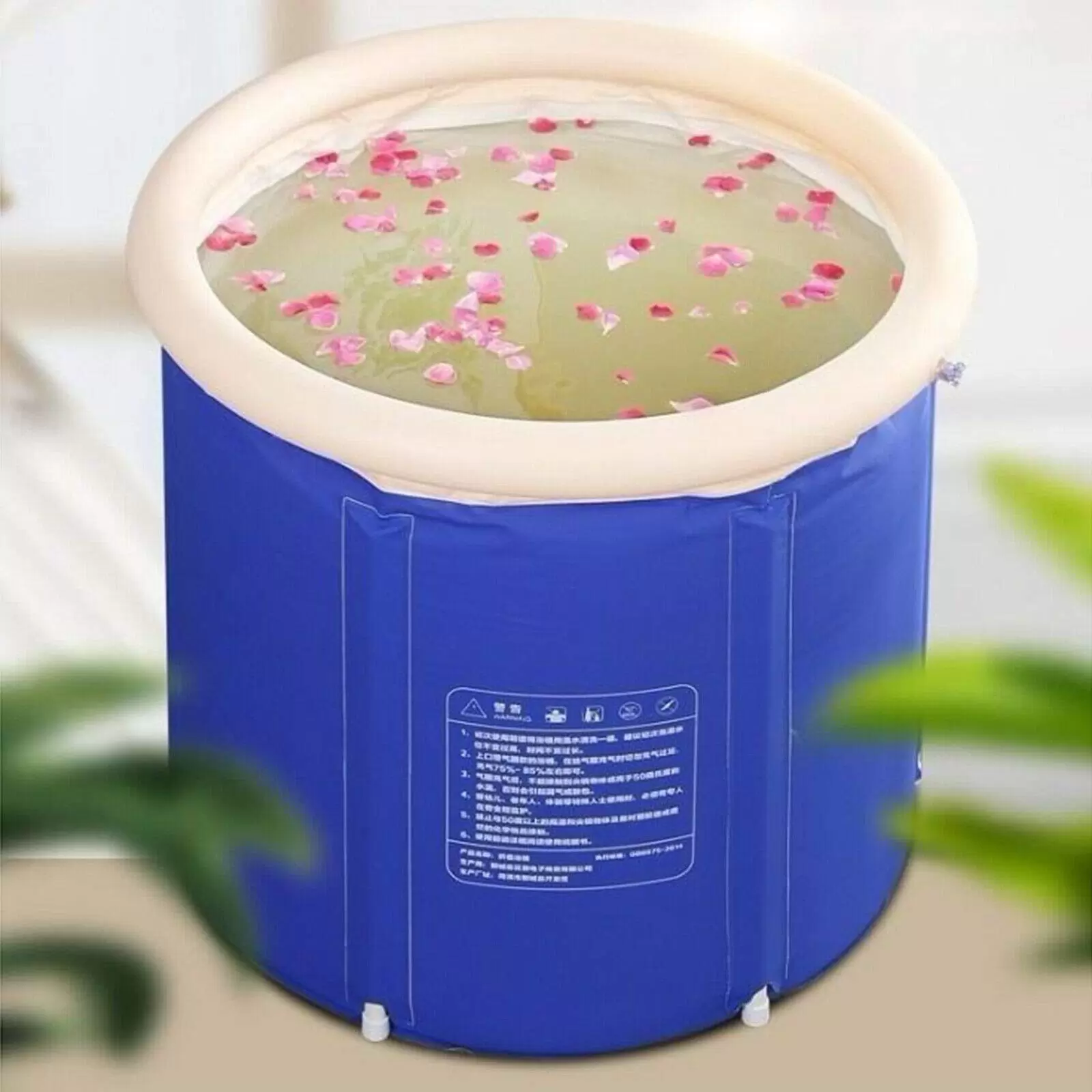 Foldable inflatable bathtub - For adults under 180 cm - Blue