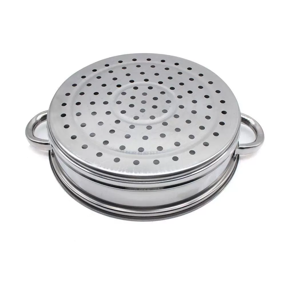 Stainless steel steamer with glass lid - 3 levels Stainless steel steamer with glass lid - 3 levels