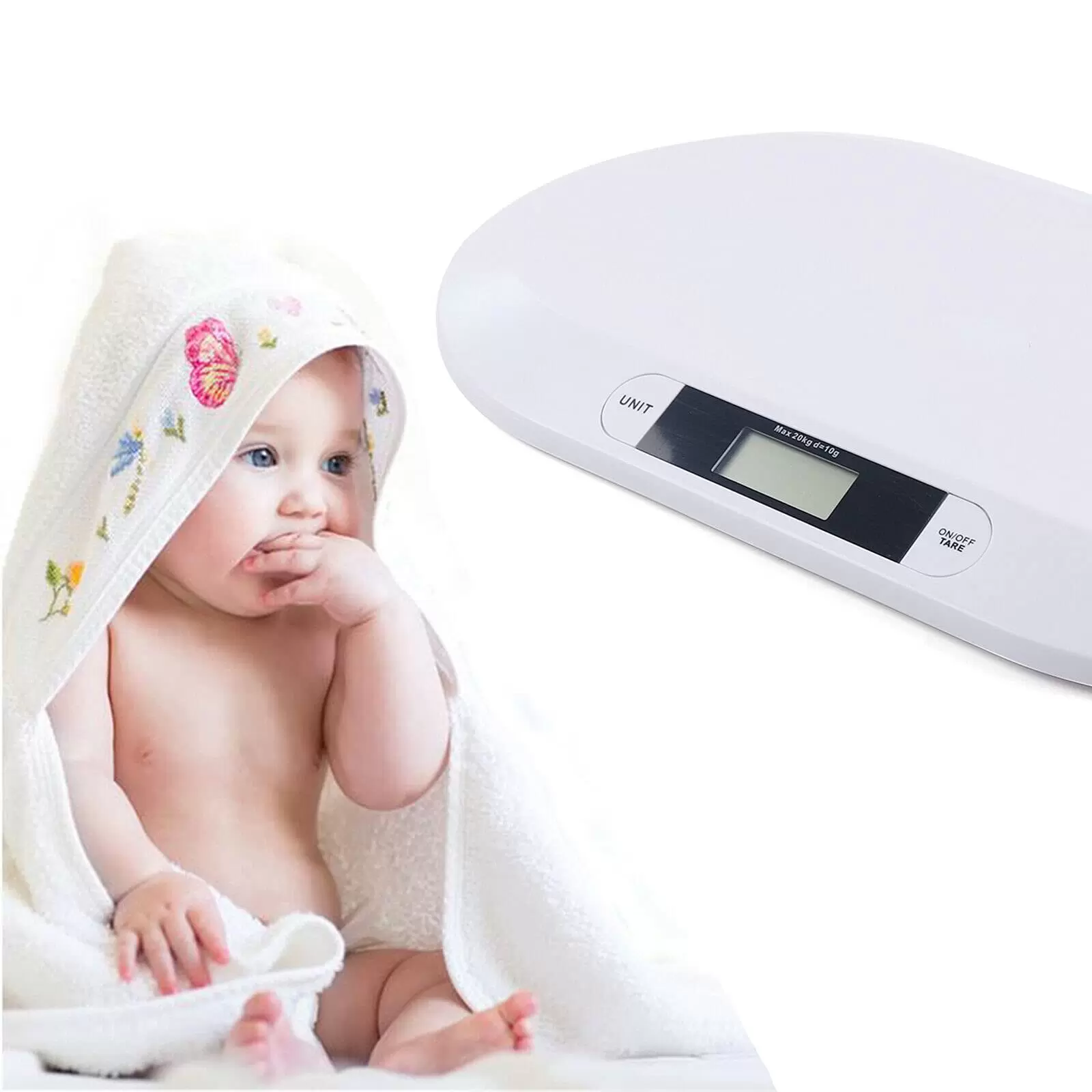 Baby scale with LCD display for newborns from 30 g to 20 kg Baby scale with LCD display for newborns from 30 g to 20 kg