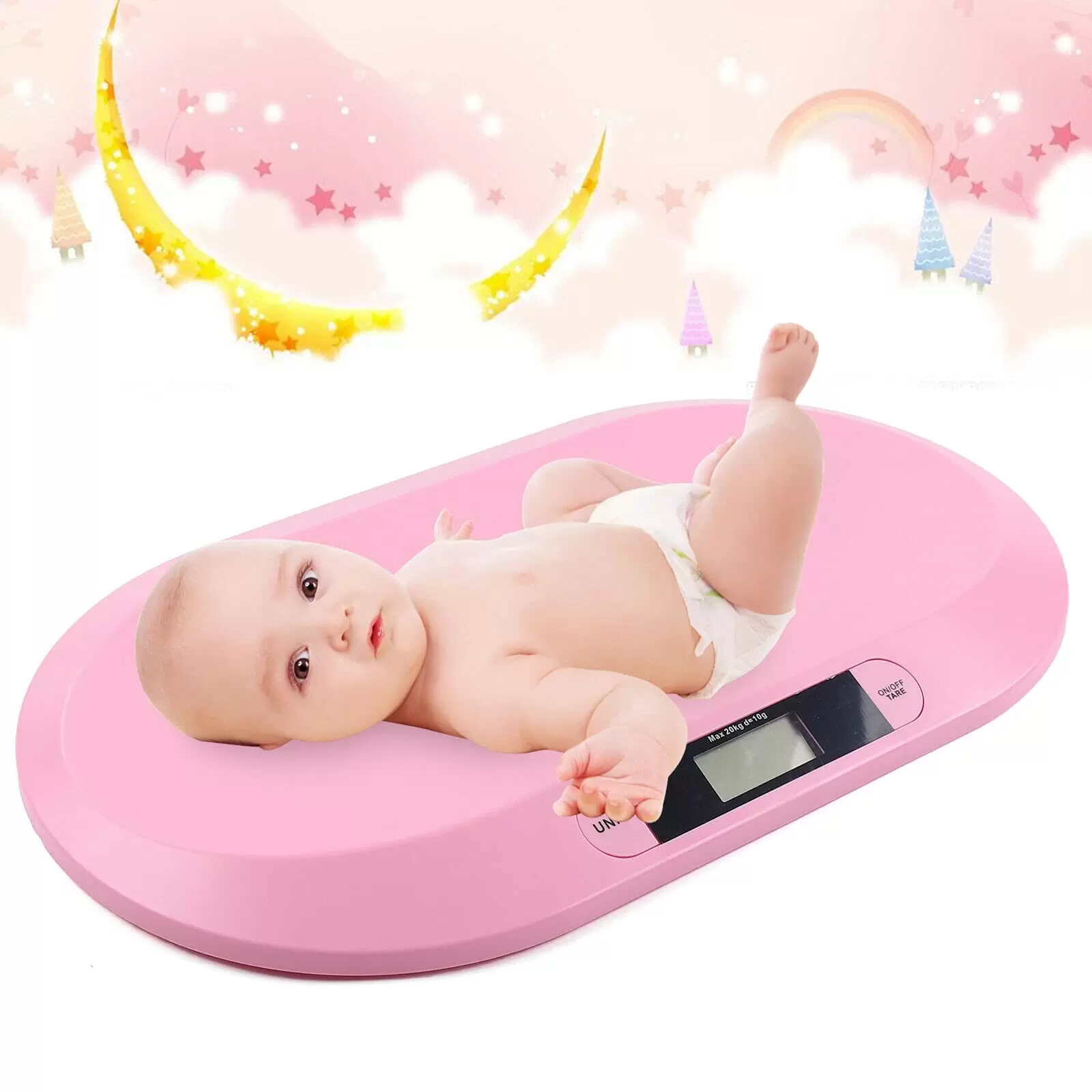 Electronic Baby Scale, Baby Scale with LCD Display for Newborns from 30g to 20kg, Tracks Your Child's Growth