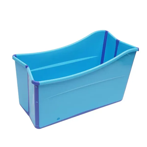 Foldable Plastic Bathtub Lightweight and Foldable Bathtub with Drain Plug Retaining Clips for Children Adults Baths Children's Swimming