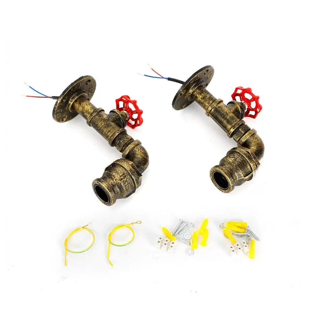 Set of 2 Retro Metal Water Tube Wall Lamps for Homes Like Bars, Cafes, Gangways. Set of 2 Retro Metal Water Tube Wall Lamps for Homes Like Bars, Cafes, Gangways.