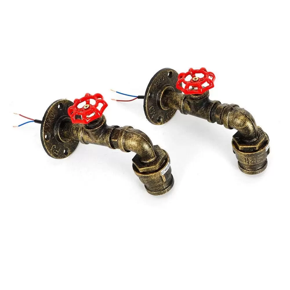Set of 2 Retro Metal Water Tube Wall Lamps for Homes Like Bars, Cafes, Gangways. Set of 2 Retro Metal Water Tube Wall Lamps for Homes Like Bars, Cafes, Gangways.