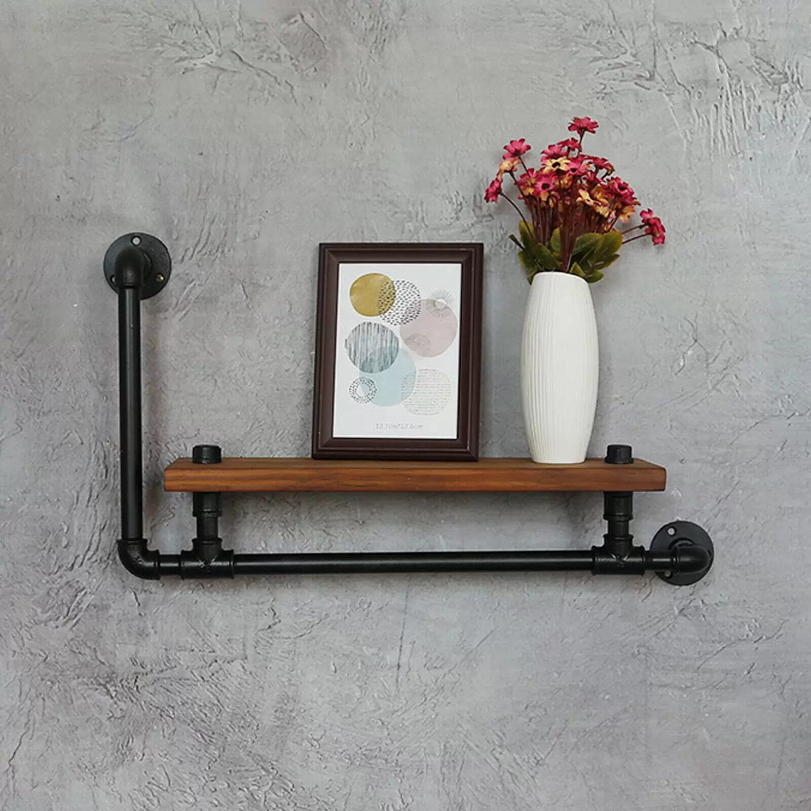 Industrial Floating Shelf Wall Mounted Wooden Shelf Tube Wall Shelf Wall Shelf for Living Room Bedroom Industrial Floating Shelf Wall Mounted Wooden Shelf Tube Wall Shelf Wall Shelf for Living Room Bedroom