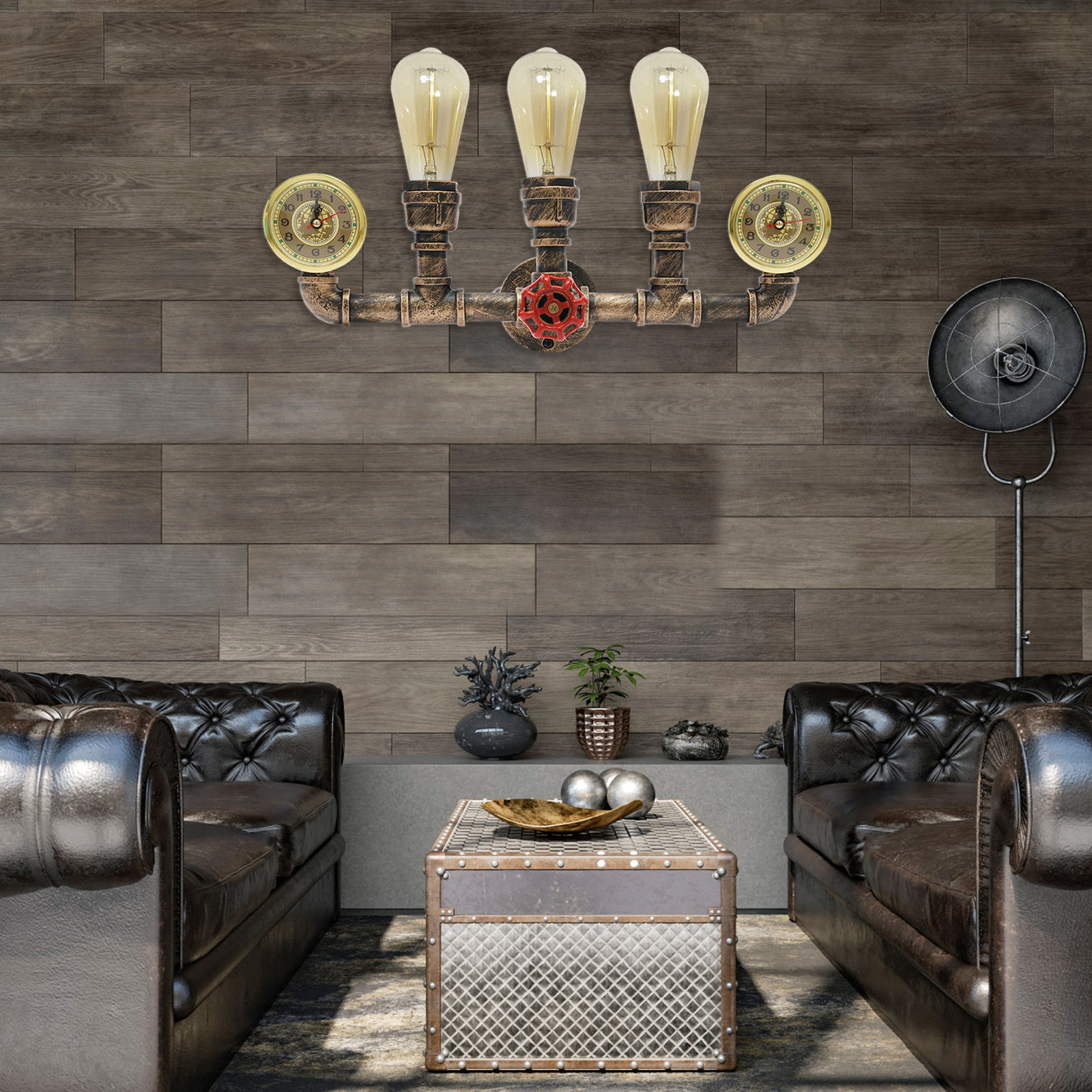 Retro Wall Sconce, Vintage Industrial Wall Sconce, Wall Lighting, Lighting Area: 5-10㎡, 25*10*14cm, Bronze