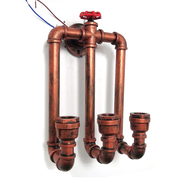 220V Industrial Water Pipe Lights, Vintage Wall Light, Retro Iron Pipe Wall Lamp