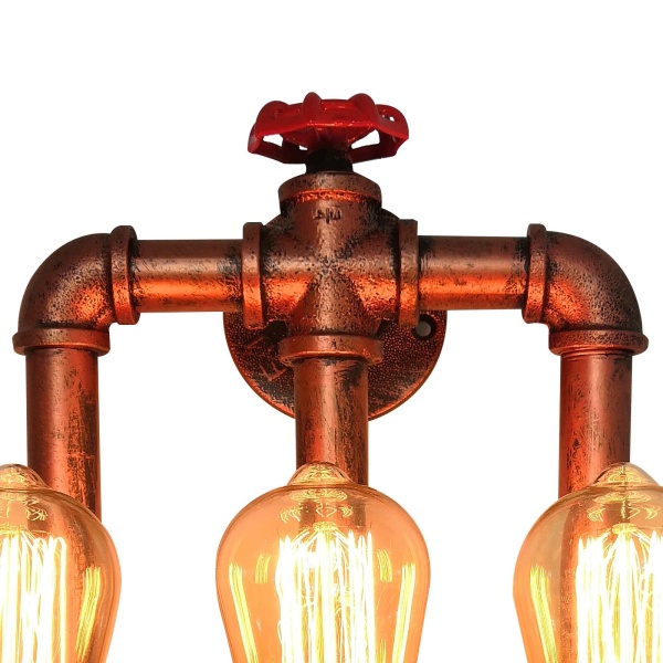 220V Industrial Water Pipe Lights, Vintage Wall Light, Retro Iron Pipe Wall Lamp