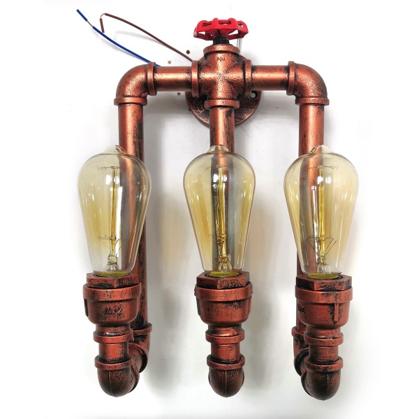 220V Industrial Water Pipe Lights, Vintage Wall Light, Retro Iron Pipe Wall Lamp