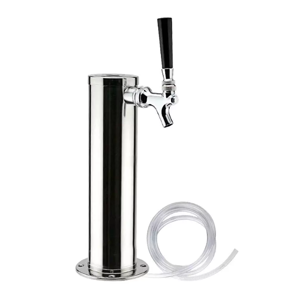 Single Tap Draft Beer Tower Kaibrite Stainless Steel Beer Tower Beer Tower Durable and Portable with Tap for Home Bar Use Beer Pump Tap