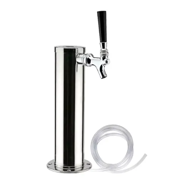 Single Tap Draft Beer Tower Kaibrite Stainless Steel Beer Tower Beer Tower Durable and Portable with Tap for Home Bar Use Beer Pump Tap