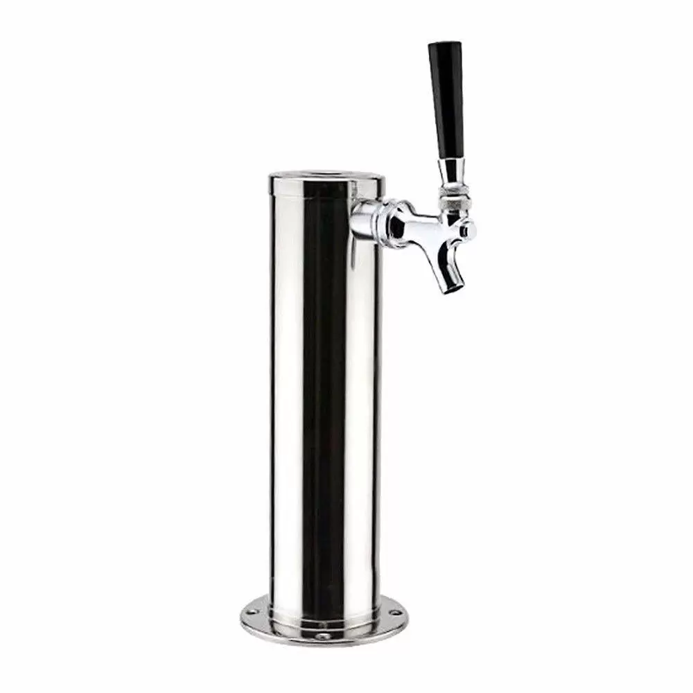 Single Tap Draft Beer Tower Kaibrite Stainless Steel Beer Tower Beer Tower Durable and Portable with Tap for Home Bar Use Beer Pump Tap