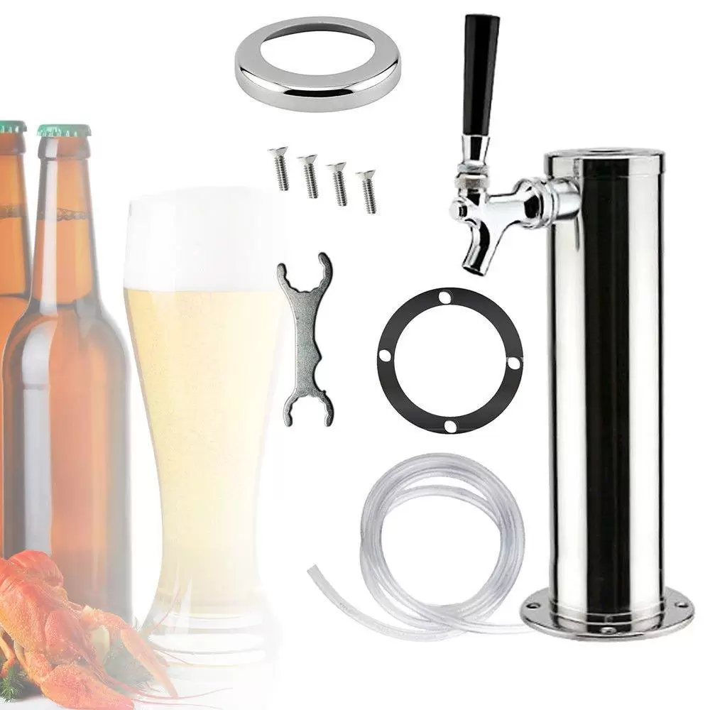 Single Tap Draft Beer Tower Kaibrite Stainless Steel Beer Tower Beer Tower Durable and Portable with Tap for Home Bar Use Beer Pump Tap Single Tap Draft Beer Tower Kaibrite Stainless Steel Beer Tower Beer Tower Durable and Portable with Tap for Home Bar Use Beer Pump Tap