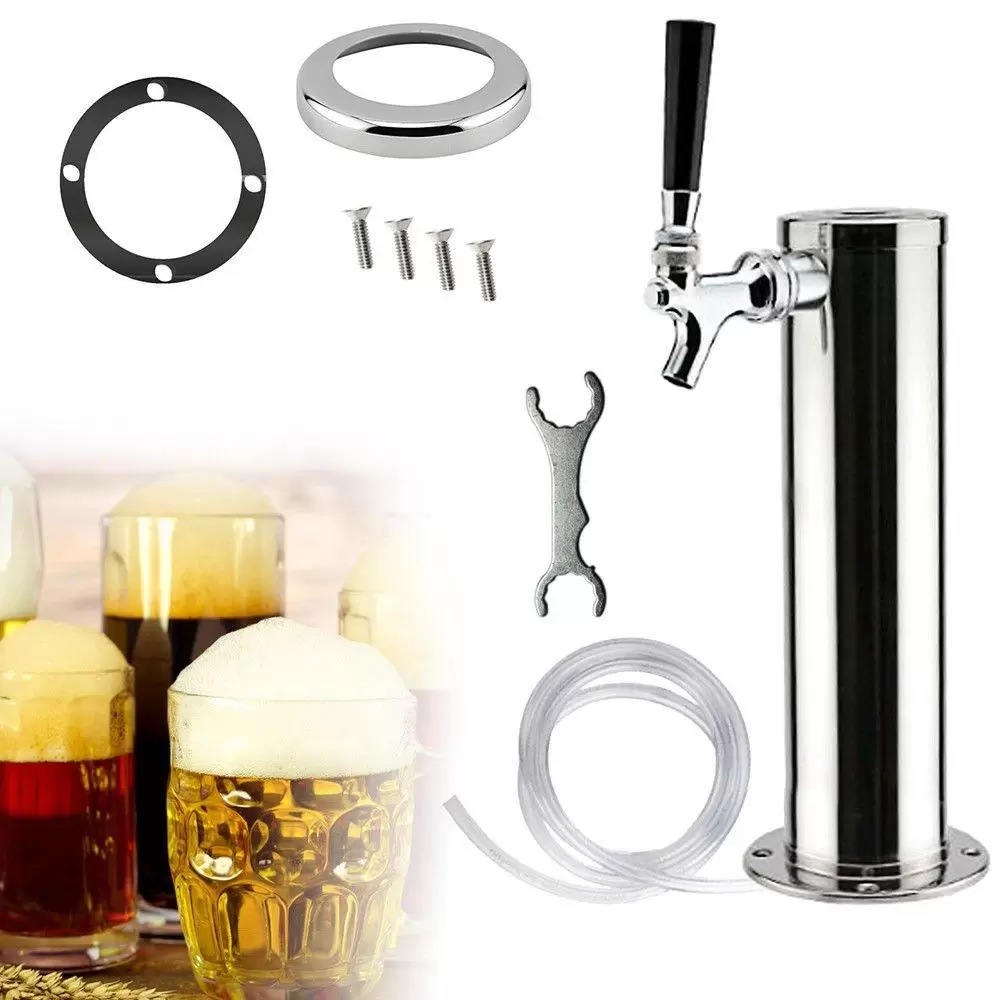 Single Tap Draft Beer Tower Kaibrite Stainless Steel Beer Tower Beer Tower Durable and Portable with Tap for Home Bar Use Beer Pump Tap Single Tap Draft Beer Tower Kaibrite Stainless Steel Beer Tower Beer Tower Durable and Portable with Tap for Home Bar Use Beer Pump Tap
