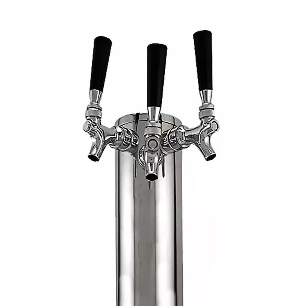 Stainless Steel Beer Tower Triple Pressure Tap Beer Faucet Beer Tower Beverage Dispenser for Bar Kitchen Home Pub Party