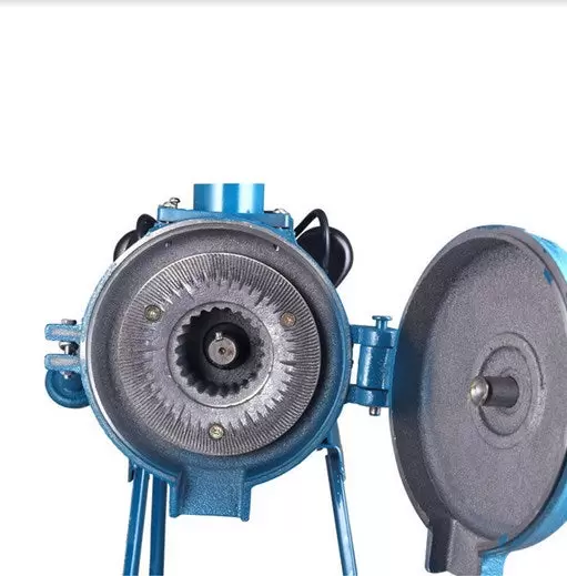 Moulin à céréales avec entonnoir pour graines, farine de riz, maïs 1400 tr/min (Bleu)