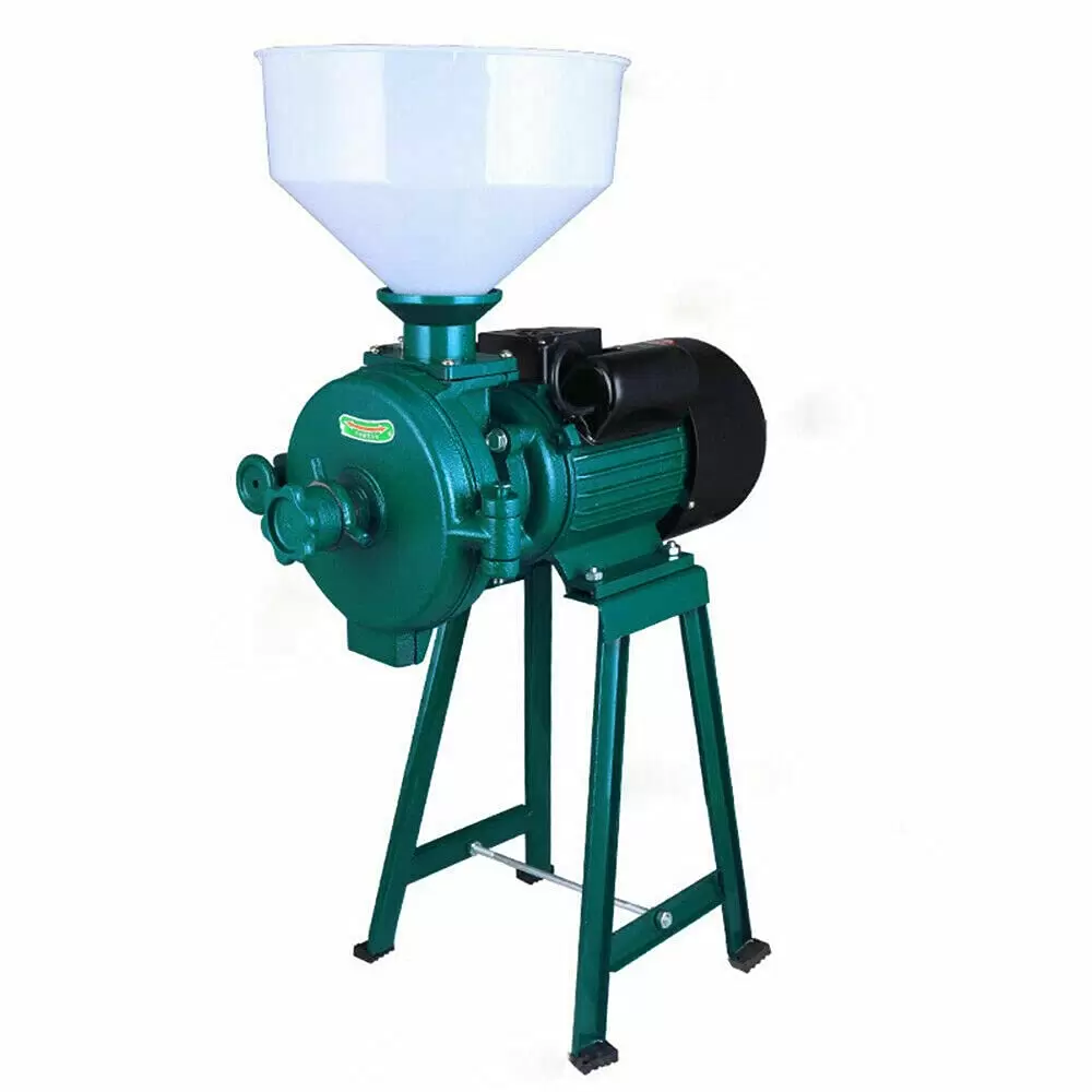 Cereal mill with funnel for seeds, rice flour, corn 1400 rpm (Green)