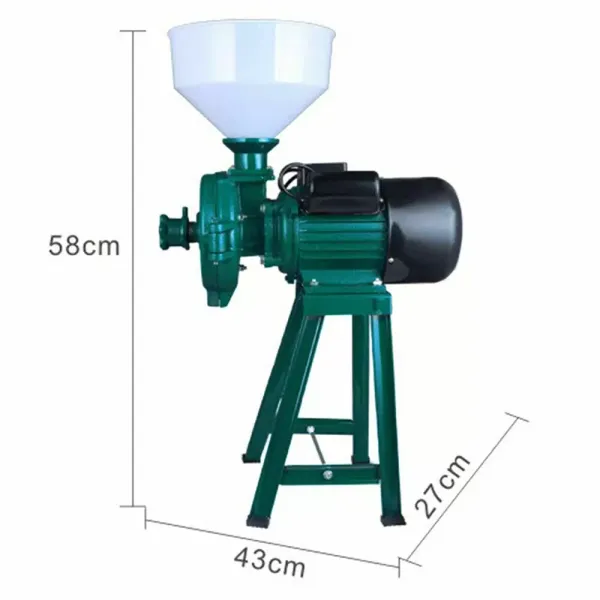 Cereal mill with funnel for seeds, rice flour, corn 1400 rpm (Green)