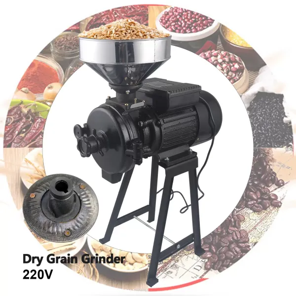 Grain Mill Electric Grain Mill Grain Squeezer Dry Grain Wheat Mill Grist Mill Coffee Grinder 2200w 1400r/min Infinitely Adjustable Grinding Level
