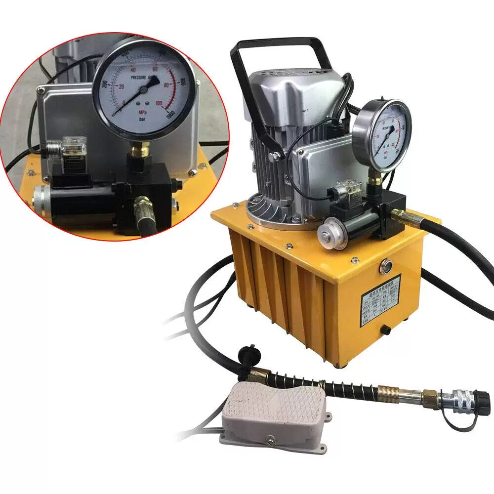 Driven hydraulic pump 700 bar 7 l with pedal valve 750 W Electric Hydraulic Pump Single Acting Solenoid Valve Control 70MPa 10000PSI 750W Driven hydraulic pump 700 bar 7 l with pedal valve 750 W Electric Hydraulic Pump Single Acting Solenoid Valve Control 70MPa 10000PSI 750W