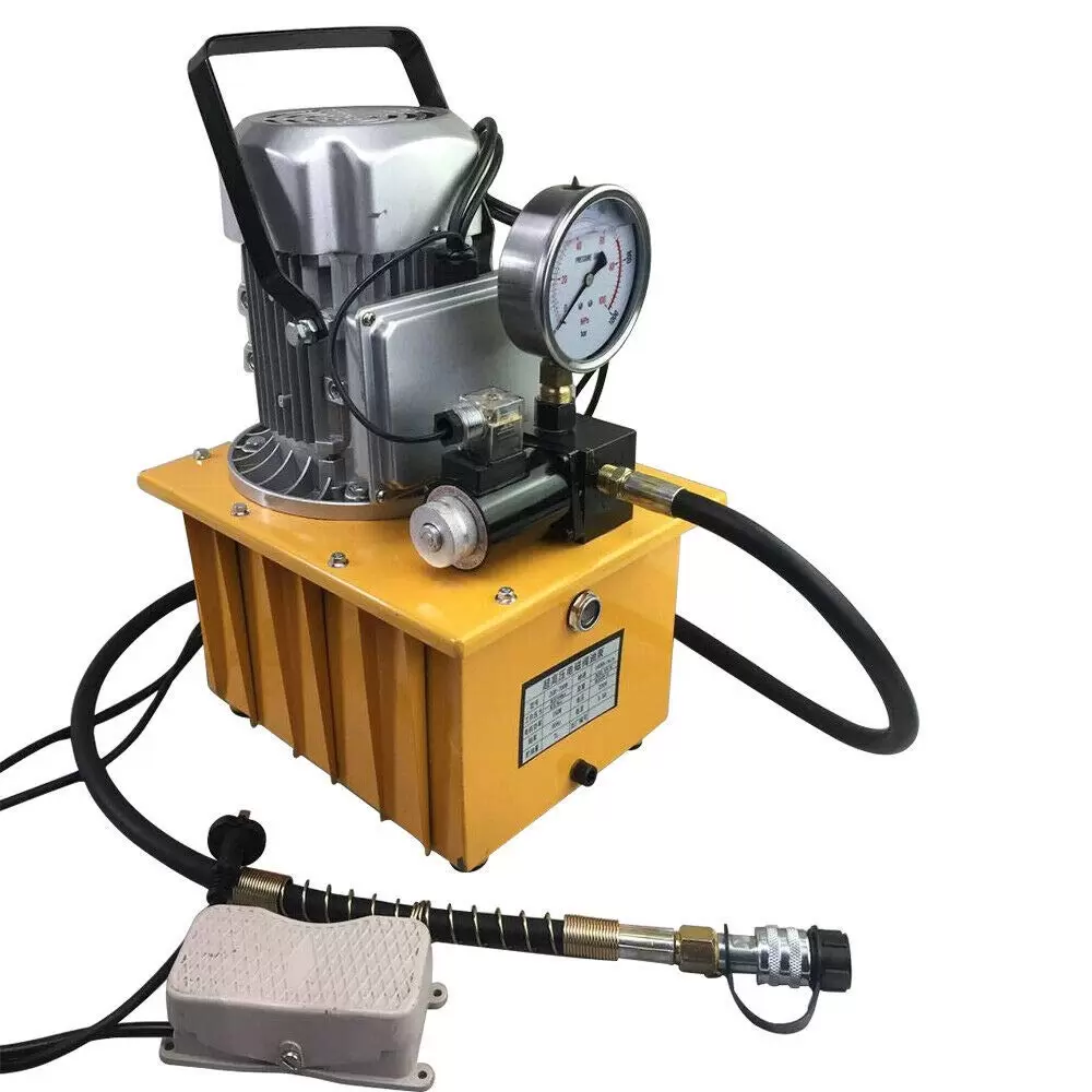 Driven hydraulic pump 700 bar 7 l with pedal valve 750 W Electric Hydraulic Pump Single Acting Solenoid Valve Control 70MPa 10000PSI 750W