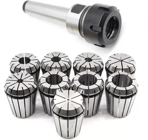 M12 MK3 ER32 Collet Chuck + 9pcs 2-20mm Collet Set for Milling Machine, Made of High Quality Spring Steel