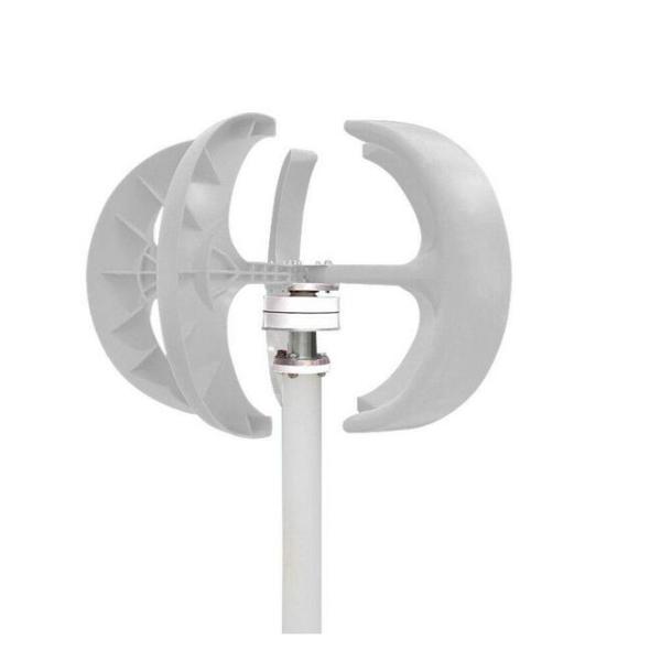 600W 12V Wind Turbine Generator Lantern Vertical Wind Generator 5 Blades White