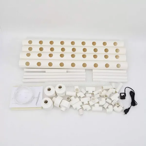 4 Tubes 36 Slots Hydroponic Grow System PVC U Hydroponics Grow Kit White.
